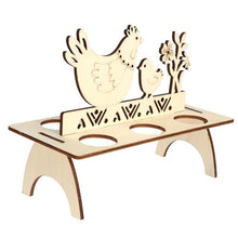 Support à œufs de Pâques en bois, motif lapin et poule, motif Joyeuses Pâques, décoration DIY pour la maison