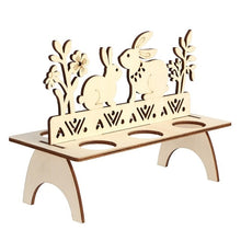 Support à œufs de Pâques en bois, motif lapin et poule, motif Joyeuses Pâques, décoration DIY pour la maison