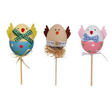1 Œuf de Pâques en plastique à colorier avec bâtonnets, motif poussin amusant, idéal pour Noël, Pâques, fête à la maison