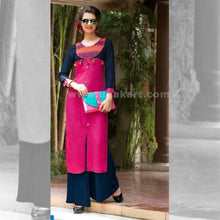 Black And Pink Long Kurti - Size XXL-1